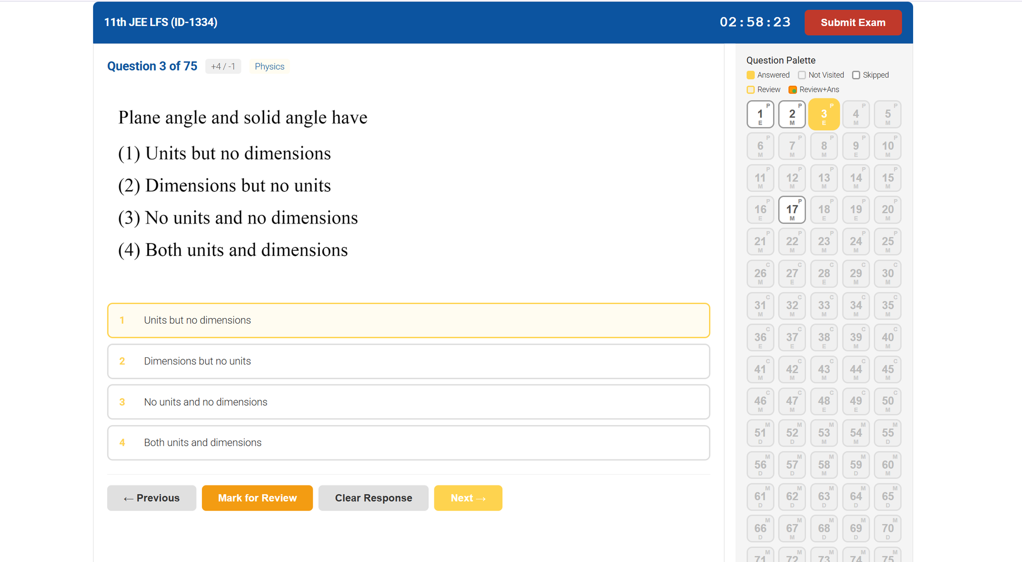ReScore CBT exam interface — the exact screen your students will face